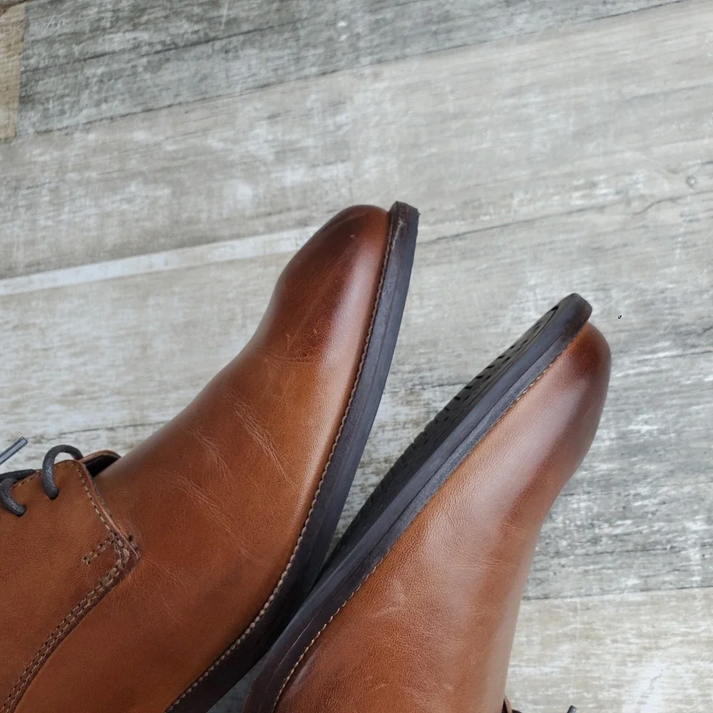 Cole Haan Benton Mens Oxford Shoes Sz 9 M Dark Brown Leather Lace Up Plain Toe